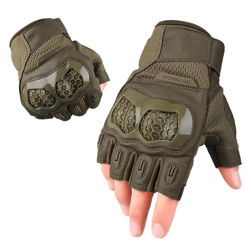 Gants tactiques demi-doigts été : antidérapants, résistants, protection chocs, pêche sportive
