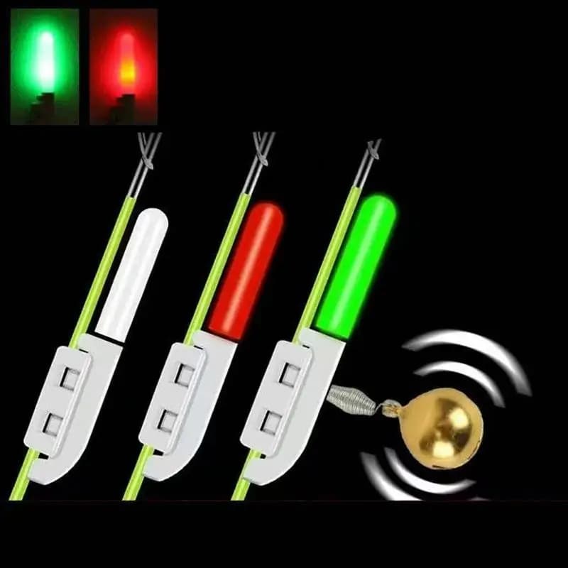 5 bâtons lumineux électroniques réutilisables avec clochette LED - accessoires alarme pêche électronique lumineux