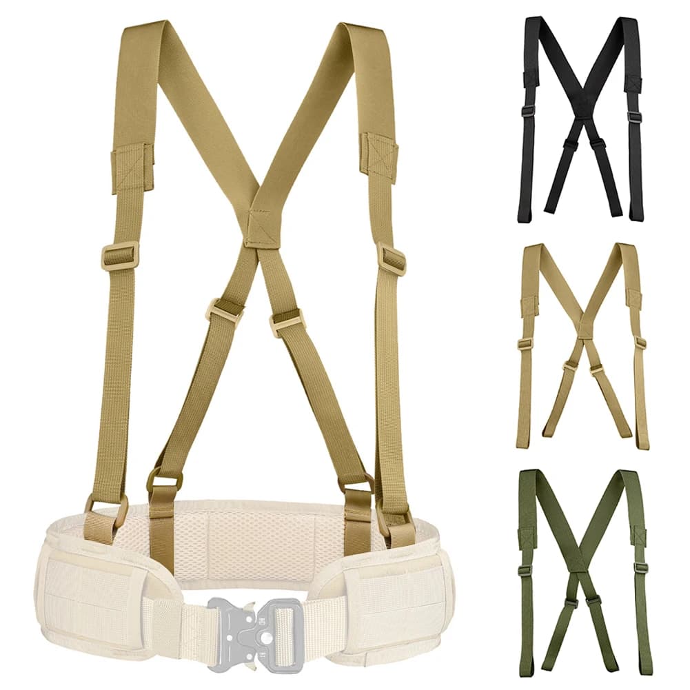 Bretelles tactiques Y-shape avec harnais ceinture - Accessoire pêche chasse support outils