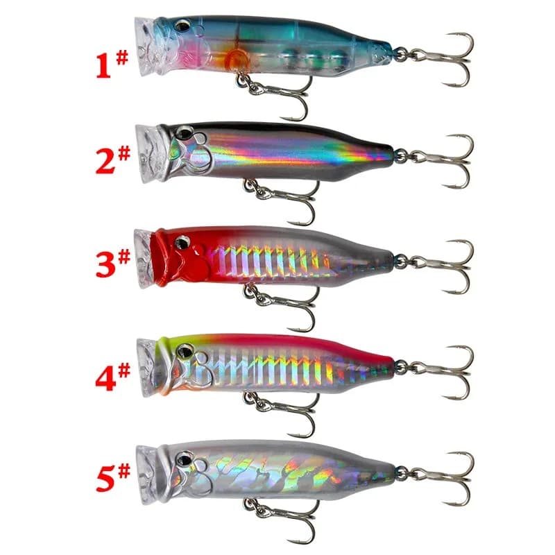 Leurre Popper Topwater 7cm 9.4g - Nouveau Leurres Dur Appât Crankbait pour la Pêche de la Perche