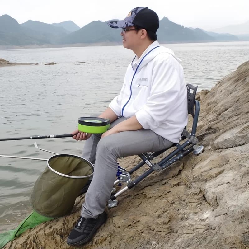 Chaise pêche tout terrain pliable 180° - Siège plage camping réglable dossier équipement pêche