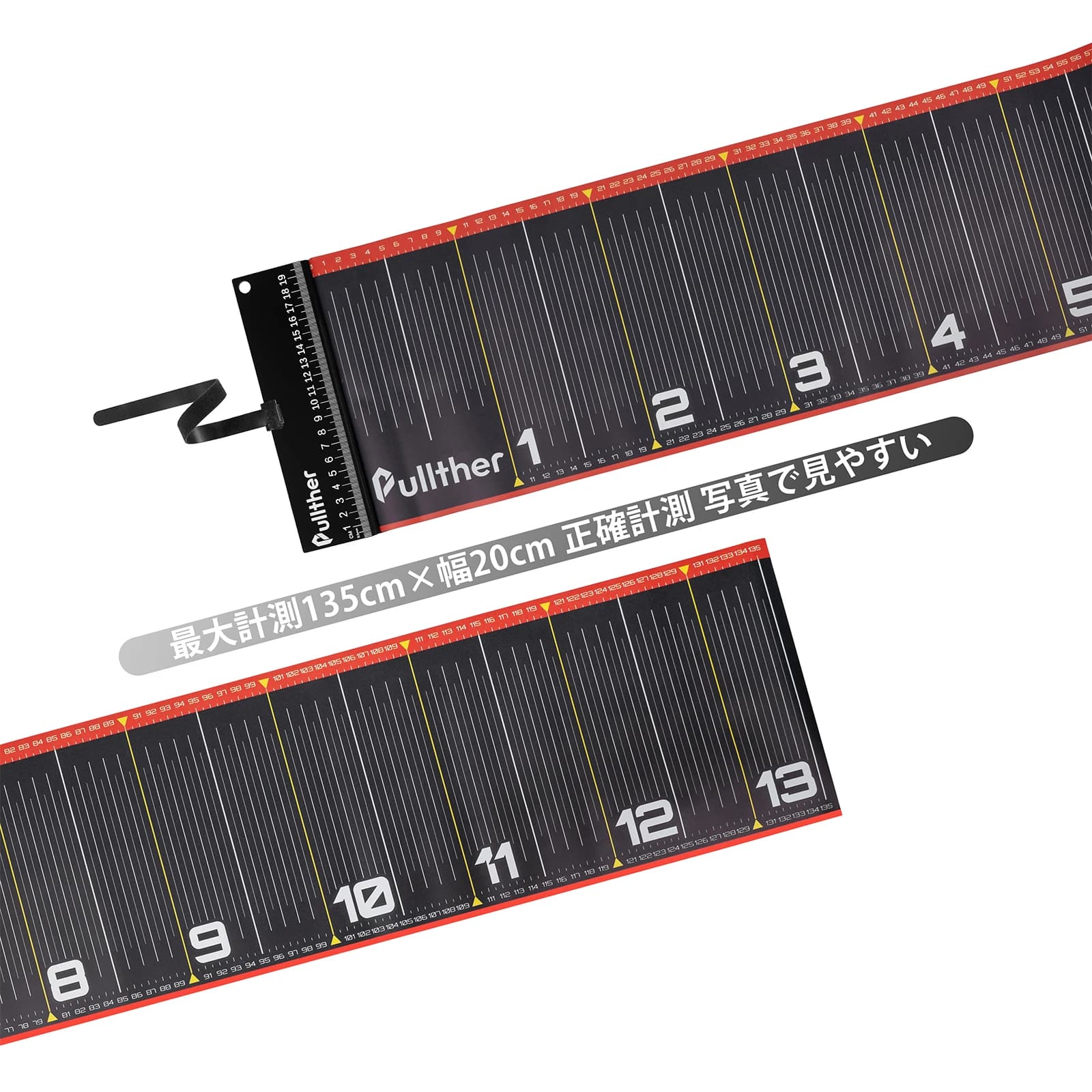 Règle à poisson pliable Pullther 135cm étanche - Mètre ruban adhésif pour mesurer vos prises de pêche