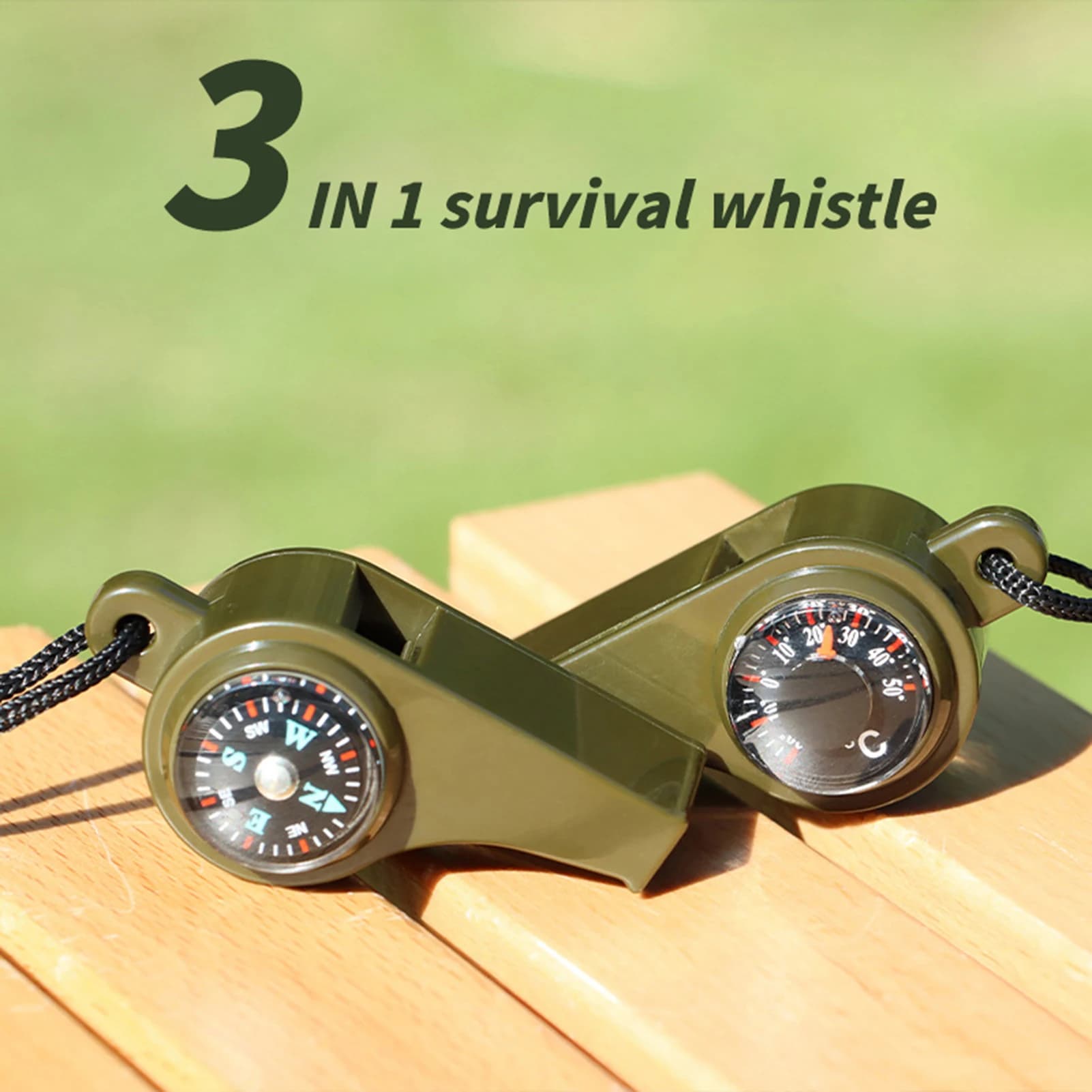 Sifflet sécurité urgence 3 en 1 multifonction avec boussole mini pour randonnée camping pêche