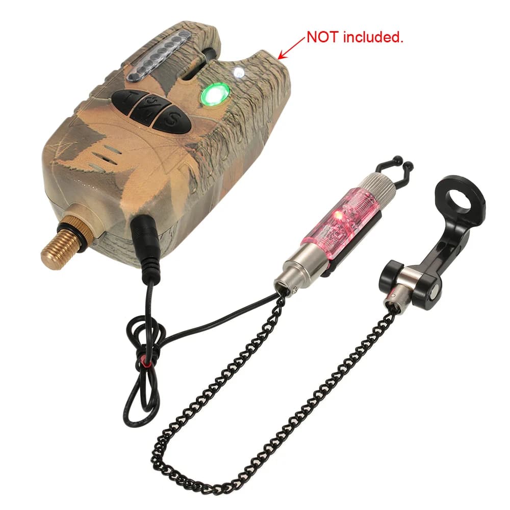 Support chaîne pour alarme de touche en fer avec indicateur LED illuminé - Accessoire de pêche pratique