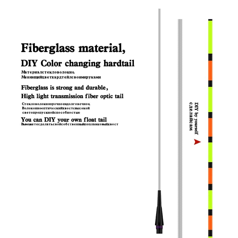 Kit de pêche nocturne DIY avec leurre à queue en fibre optique et tube lumineux LED à gravité