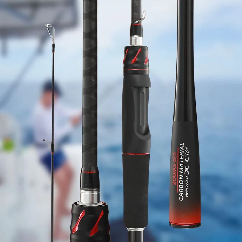 Canne à pêche ROLLFISH Power M Spinning en fibre de carbone 1.8-2.7M pour bar en eau douce et salée