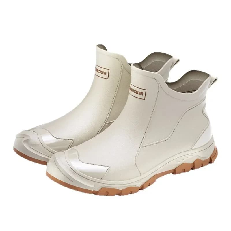 Bottes pluie homme noires courtes tube étanches anti-salissures style coréen pêche urbaine