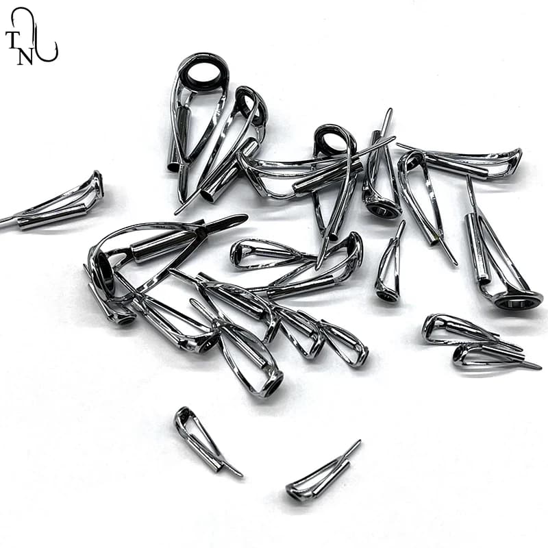 Kit réparation 5 guides en fer pour canne à pêche, anneaux lisses pour pêche en mer et eau douce