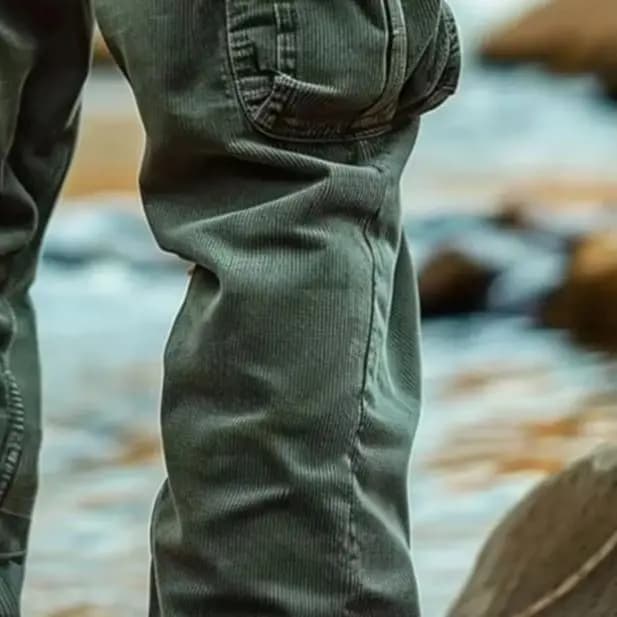 Pantalon velours côtelé pêche rétro pour pêche traditionnelle et pêche au coup classique