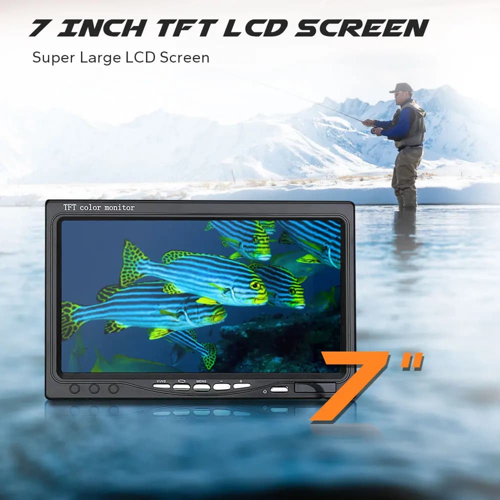Kit caméra vidéo sous-marine GAMWATER 1000TVL avec écran 7 pouces et LED IR/blanc pour pêche sur glace