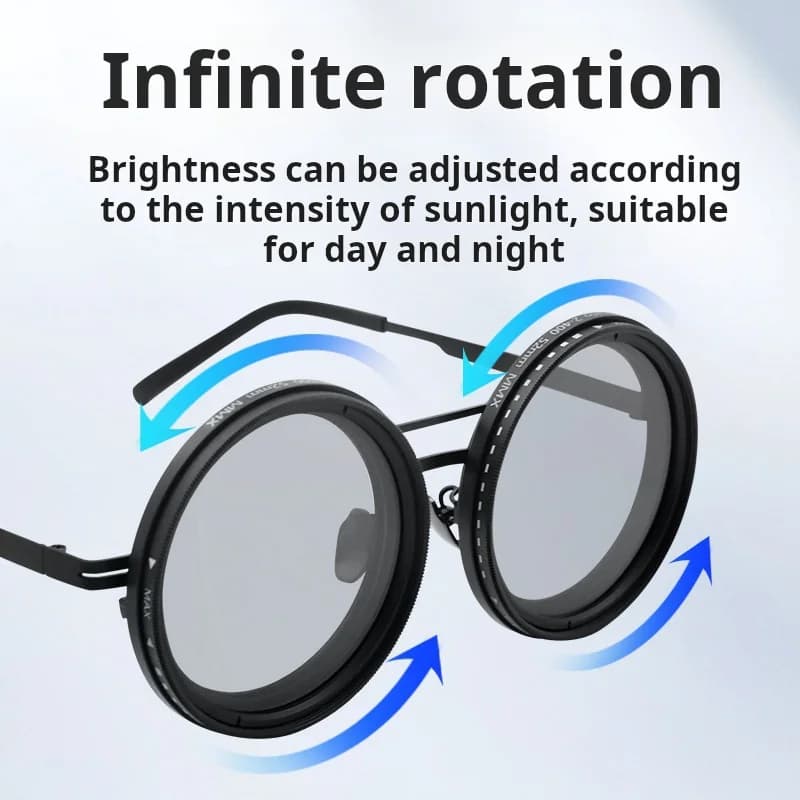 Lunettes de pêche polarisées 9 niveaux ND2-400 réglables anti-UV filtres avec étui protection yeux