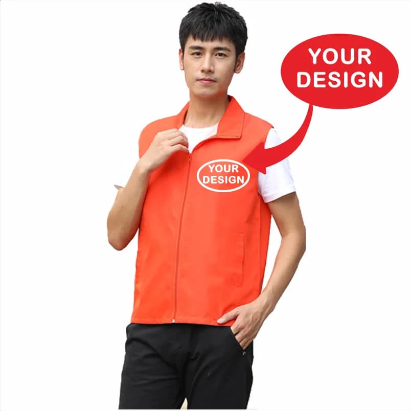 Gilet outdoor sans manches réfléchissant personnalisable - Veste rassemblement bénévole pêche - Logo brodé imprimé
