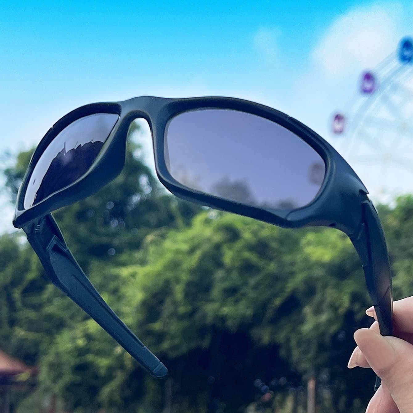 Lunettes de pêche polarisées camouflage - Réduction reflets eau pour meilleure détection poissons