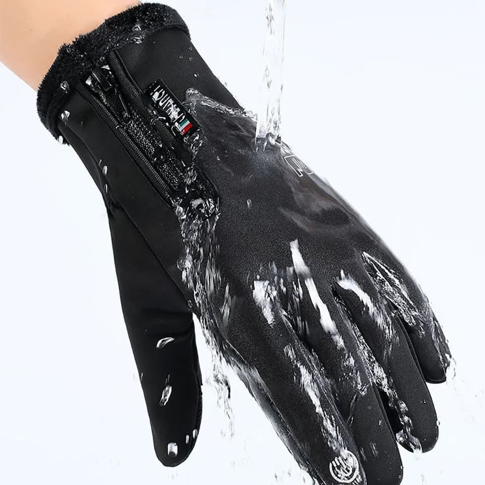 Gants pêche hiver GTUBIKE waterproof 2 doigts flip velours chaud vent hommes femmes