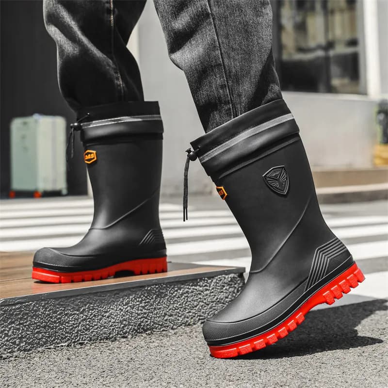 Bottes caoutchouc mi-mollet homme imperméables lavage auto - Bottes de pêche travail botas de lluvia