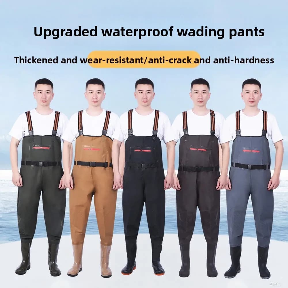 Pantalon pêche mi-corps étanche PVC - Combinaison cuissardes pêche chasse eau