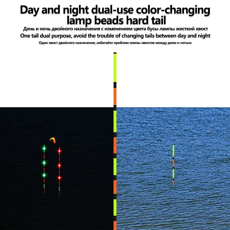 Flotteur lumineux à capteur gravité avec queue LED changeante pour pêche électrique nocturne en mer