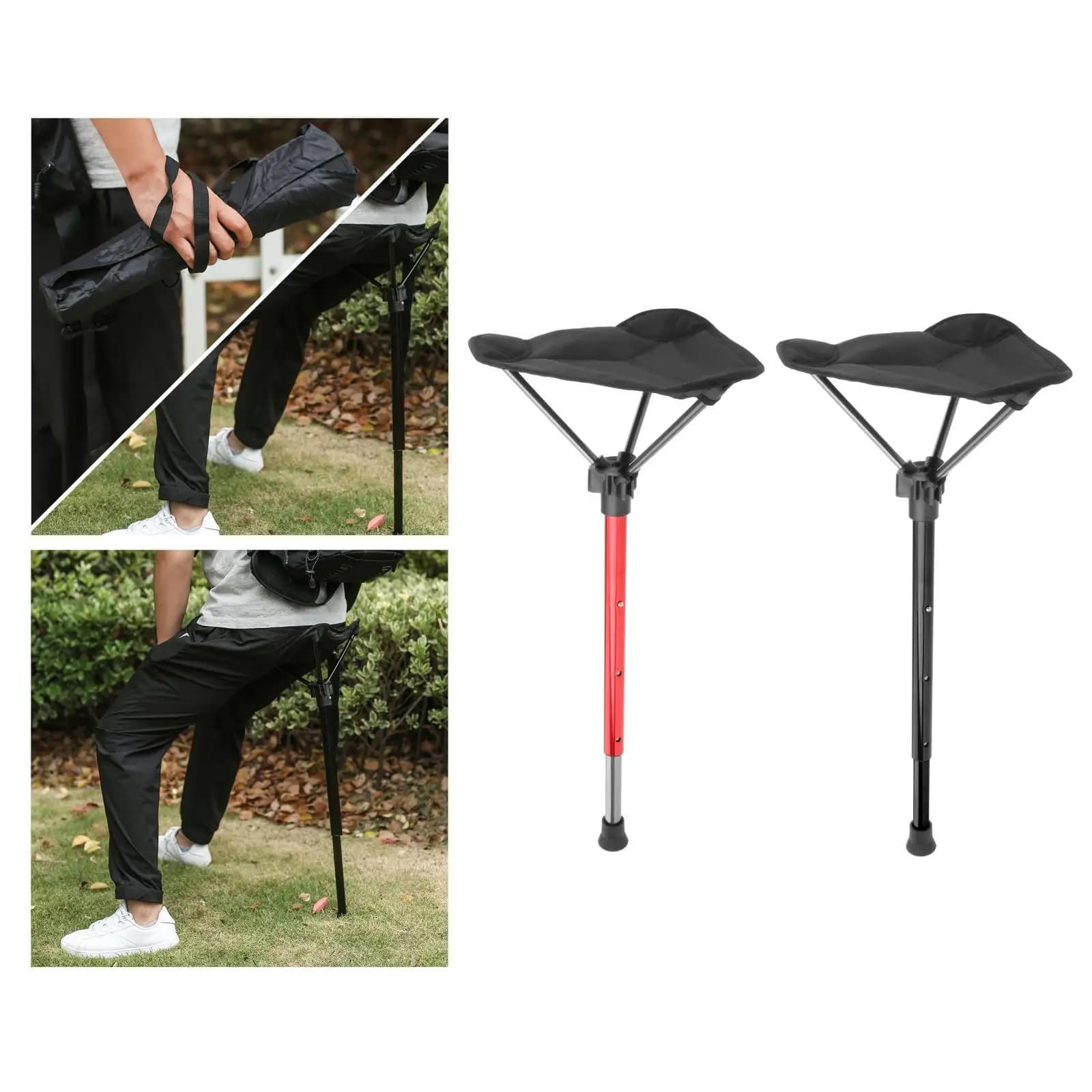 Tabouret de camping pliable réglable - Siège léger pour pêche, randonnée et barbecue