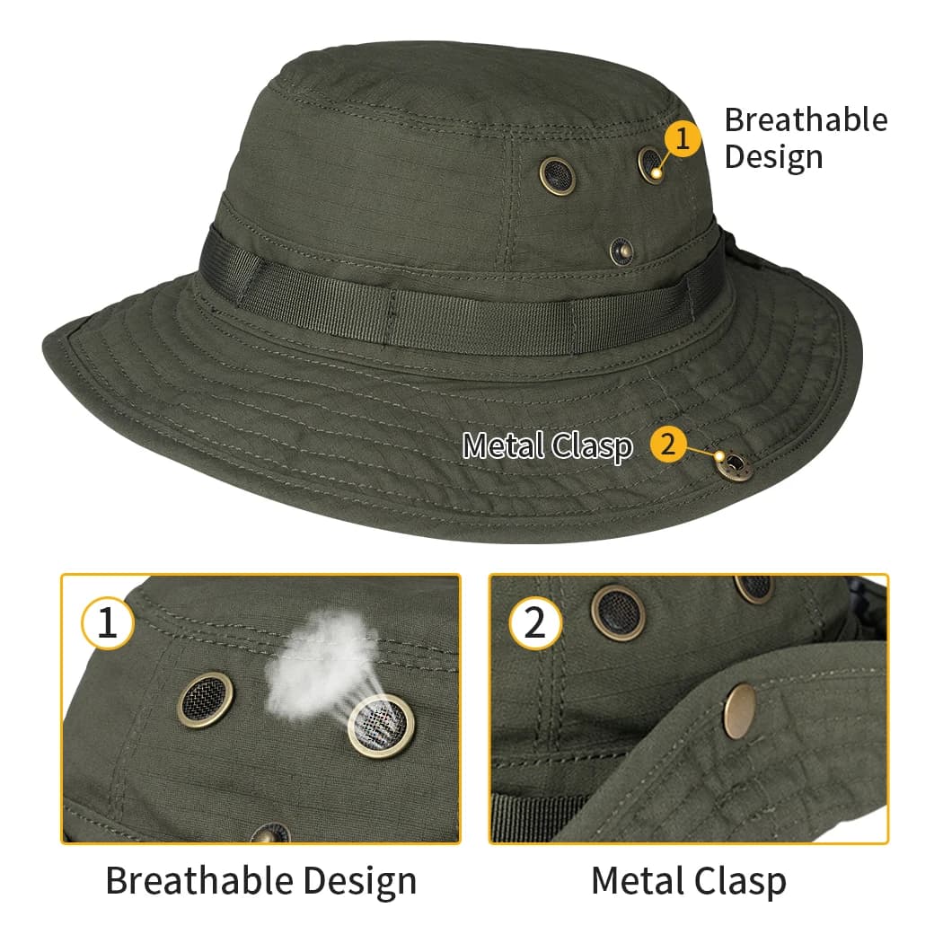 Casquette tactique MOLLE IDOGEAR 3620 - Bonnet pêche réglable avec bandeaux modulaires camouflage