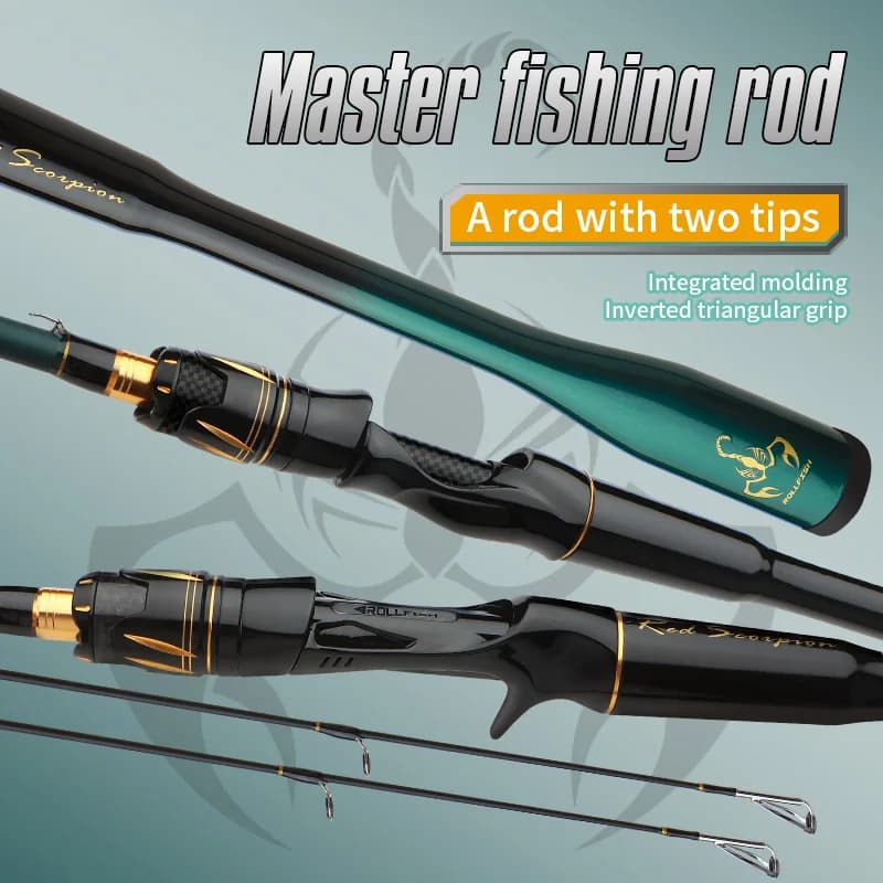 Canne spinning/casting ROLLFISH 2 scions carbone 1.8-2.7m - Pêche carnassiers mer et eau douce