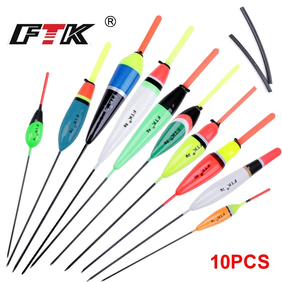 Set 10 flotteurs FTK 1g-5g queue longue pour pêche carpe et carnassiers - kit pêche Bargouzinsky