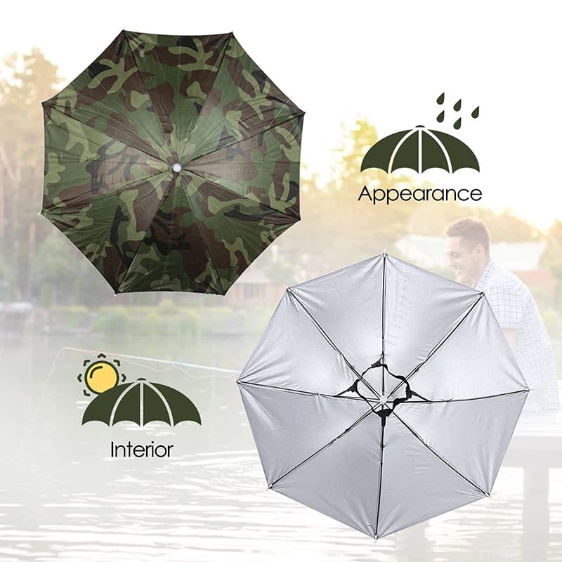 Chapeau parapluie pliable pêche imperméable protection solaire portable camping plage