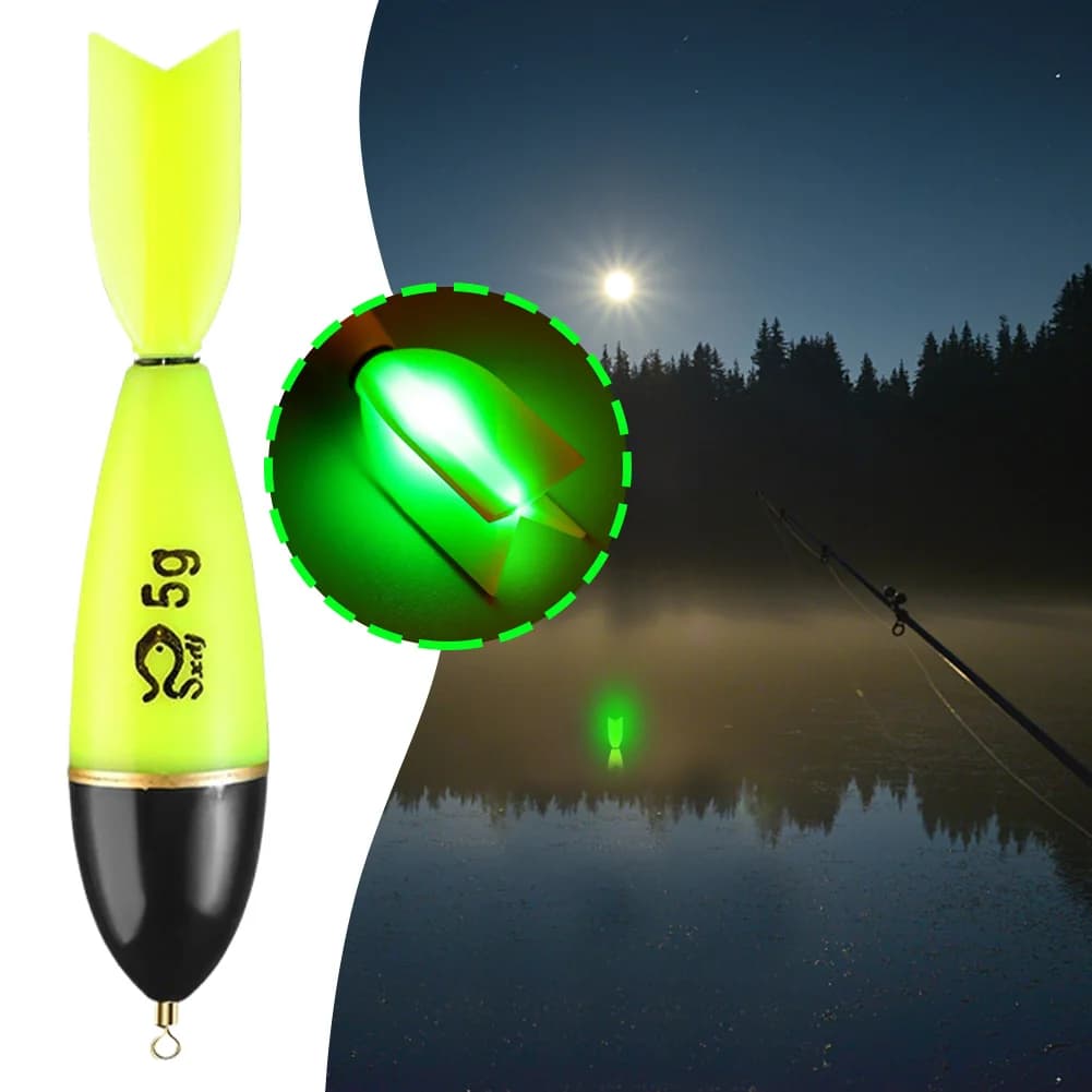 Flotteurs lumineux pour pêche nocturne - 1 à 5 pièces bobbers fluorescents mer océan pêche rocheuse