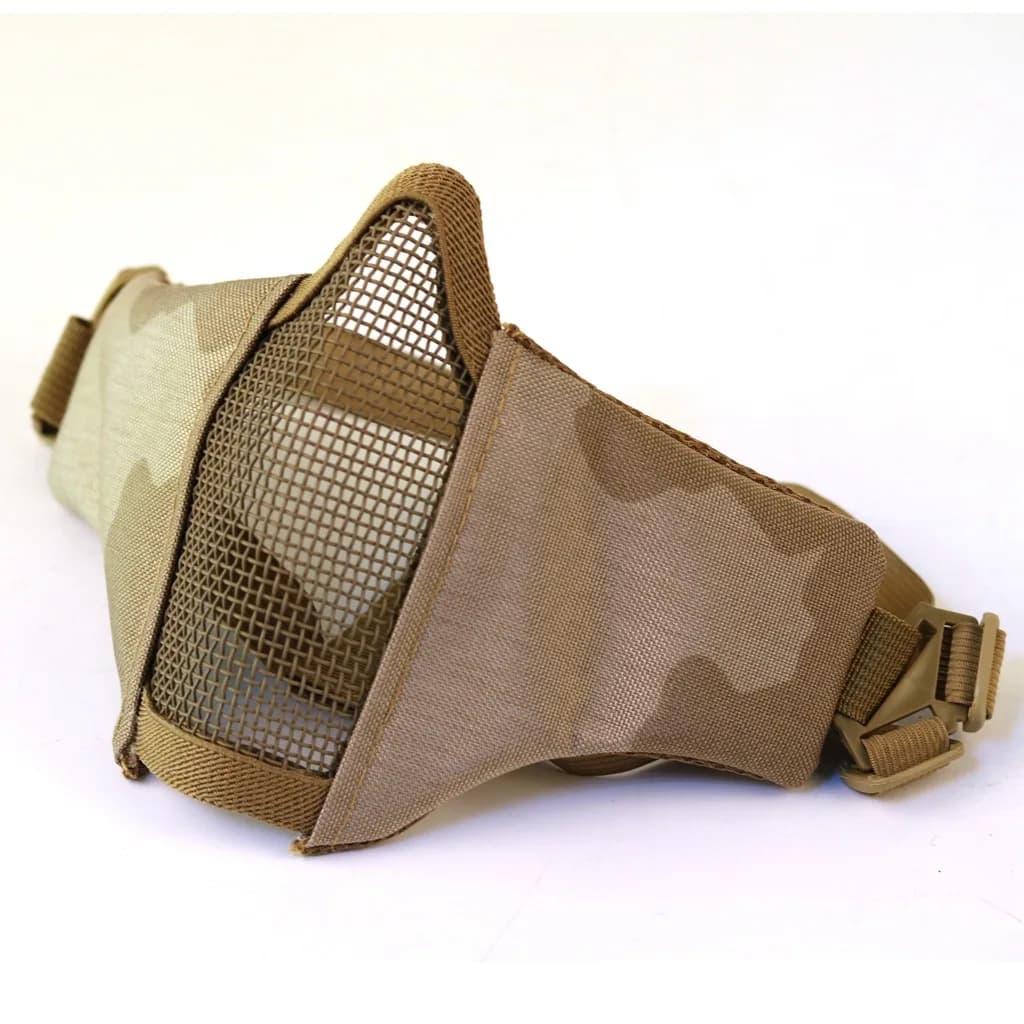 Masque facial tactique pêche réglable - Protection inférieure mesh pêche paintball airsoft chasse