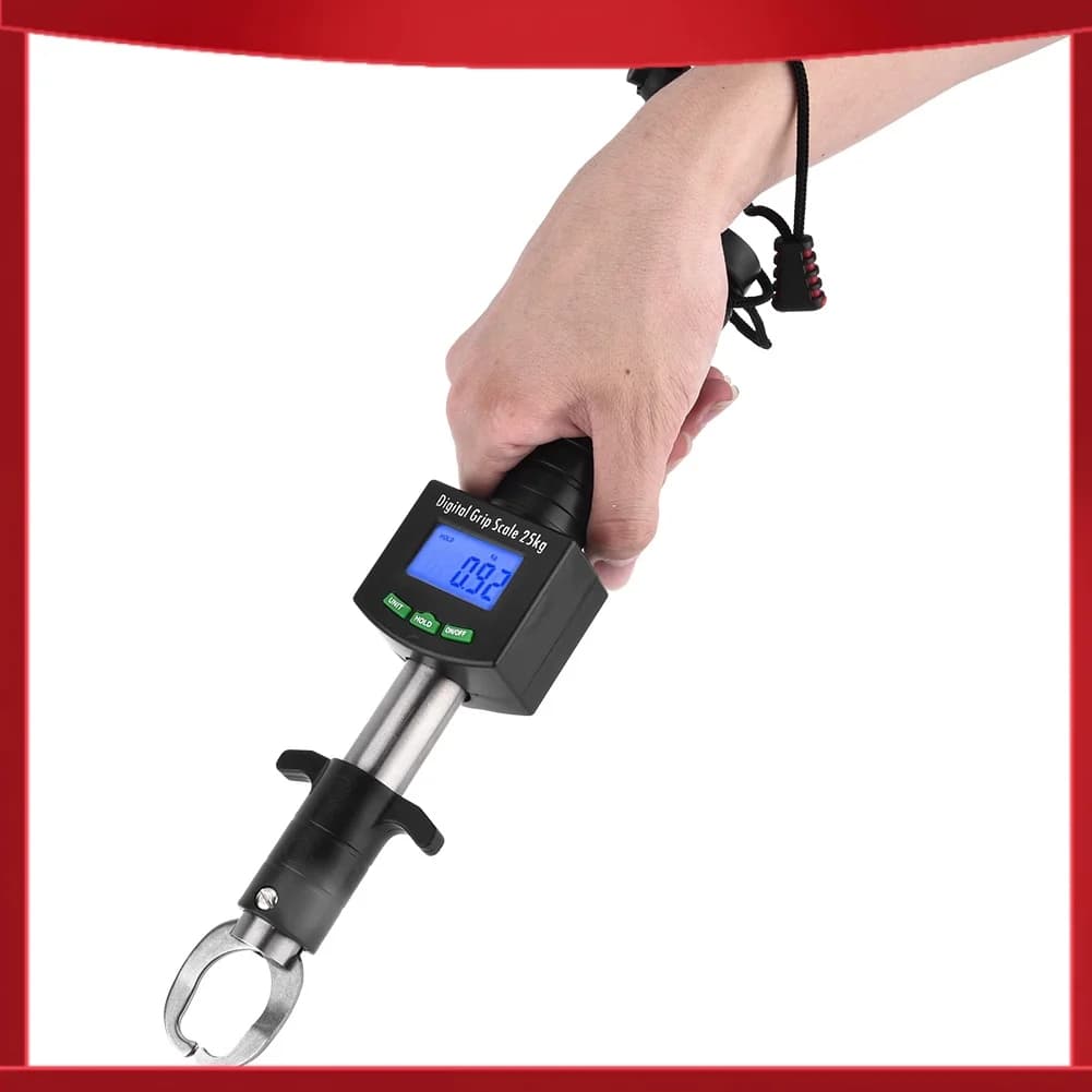 Pèse-poisson digital 3 en 1 grip lip gripper avec pince et mètre ruban 25kg 55lb pour pêche sportive