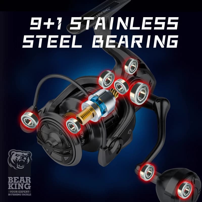 Moulinet spinning mer BEARKING neuf 9+1 roulements étanches 10-20KG frein