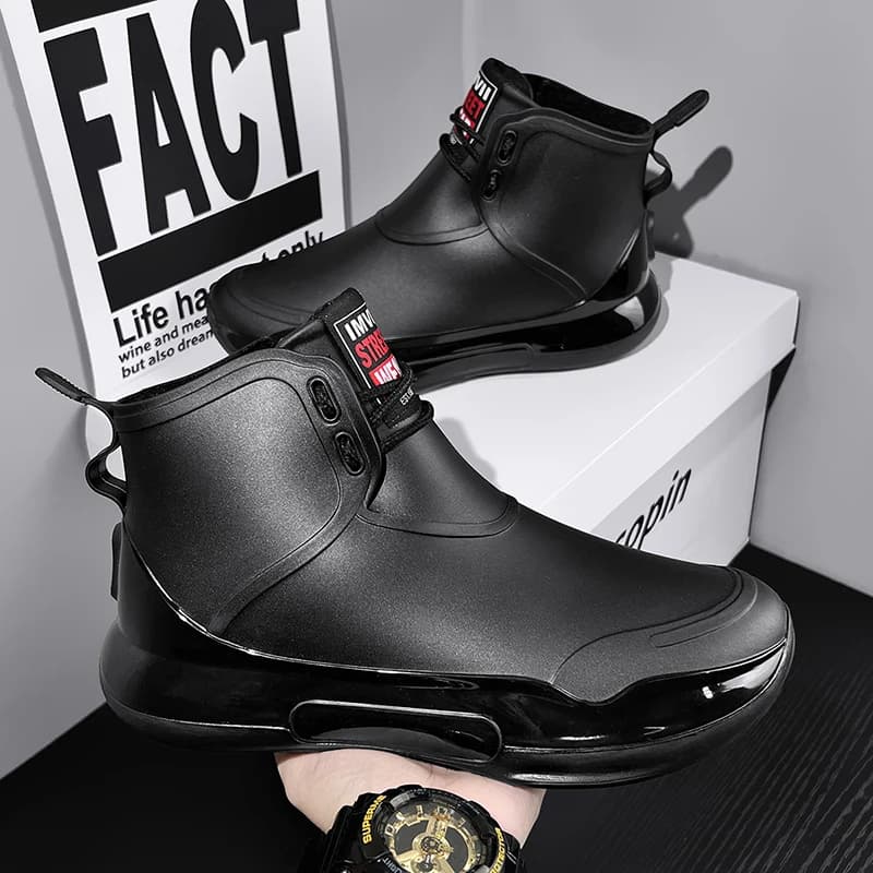 Bottes mi-mollet pêche imperméables hommes 2025 - Chaussures caoutchouc antidérapantes semelle épaisse