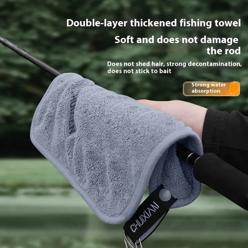 Serviette de pêche ultra douce et séchage rapide, microfibre pour nettoyer et sécher votre canne en extérieur