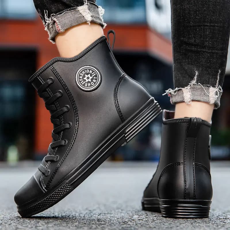Bottes de pluie homme 2025 doublées polaire imperméables mode pas cher pêche boue