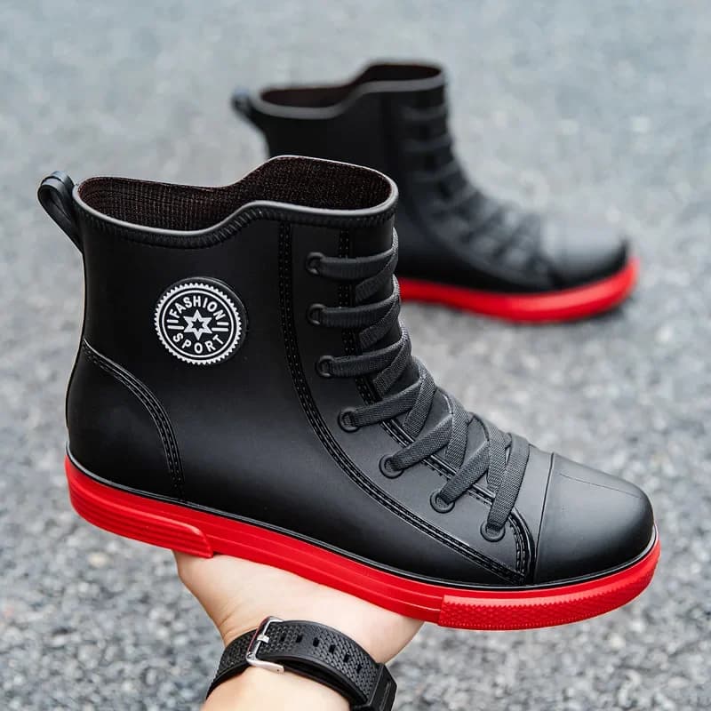 Bottes de pêche courtes imperméables anti-dérapantes chaudes pour hommes style allemand - Chaussures cuisine