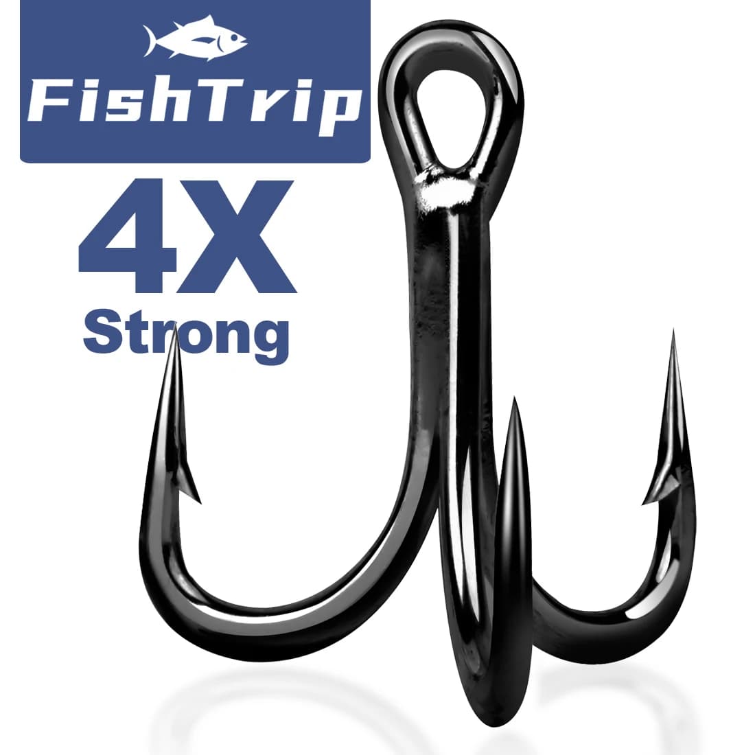 Hameçons triples FishTrip 4X acier carbone pour leurres durs et cuillers pêche mer