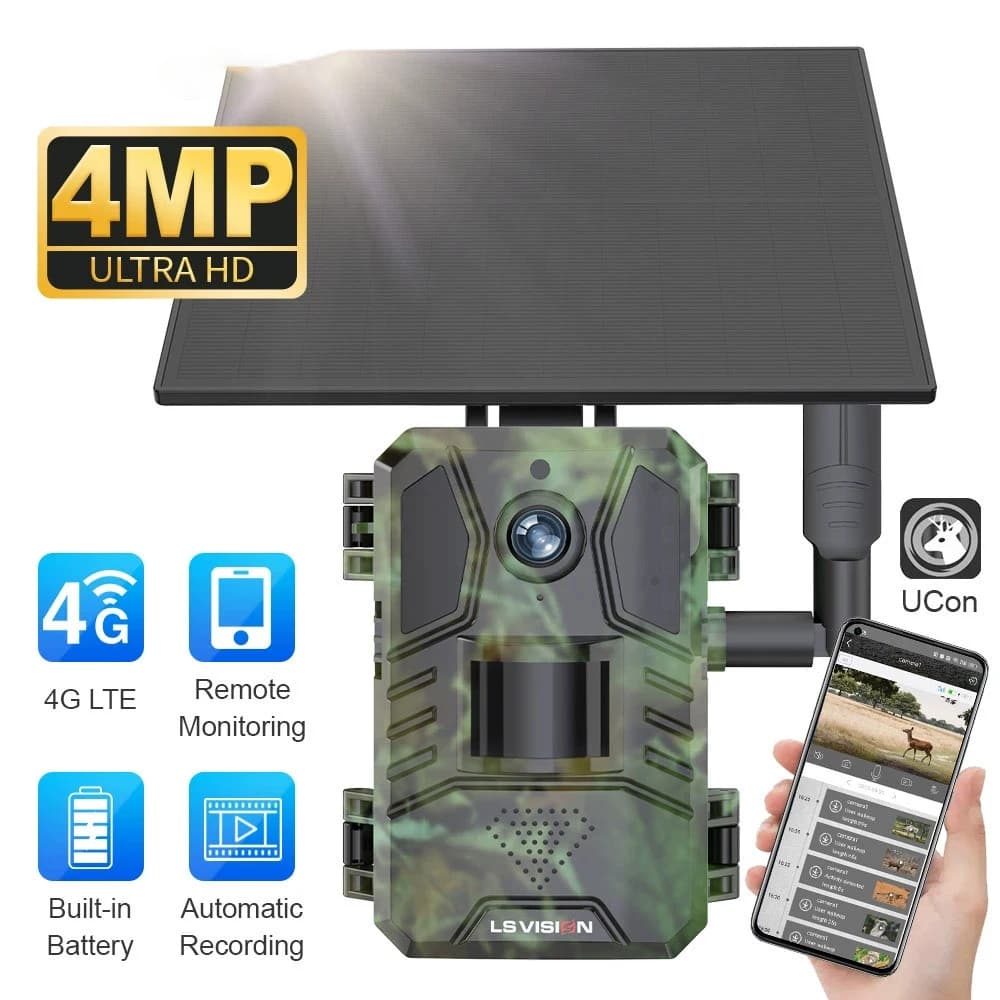 Caméra 4G solaire camouflage - Surveillance mobile full color nuit 4M pour pêche discrète