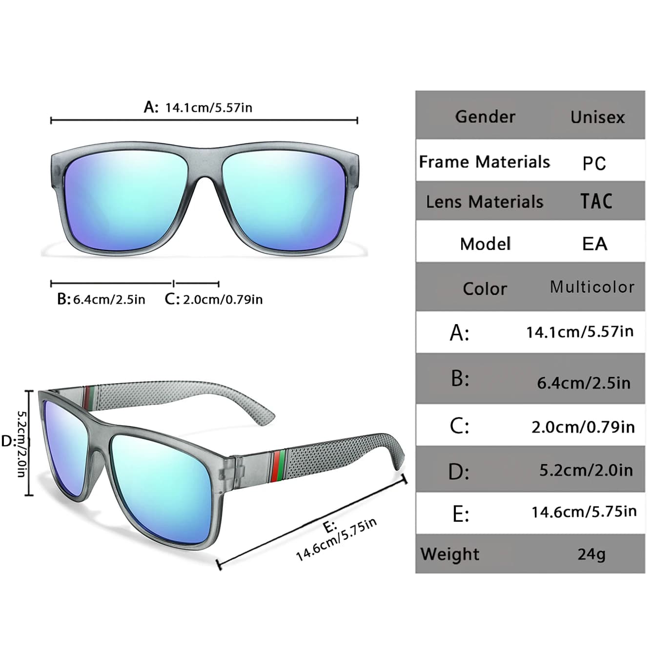 Lunettes pêche polarisées vintage marque classique homme - Monture carrée grande UV400