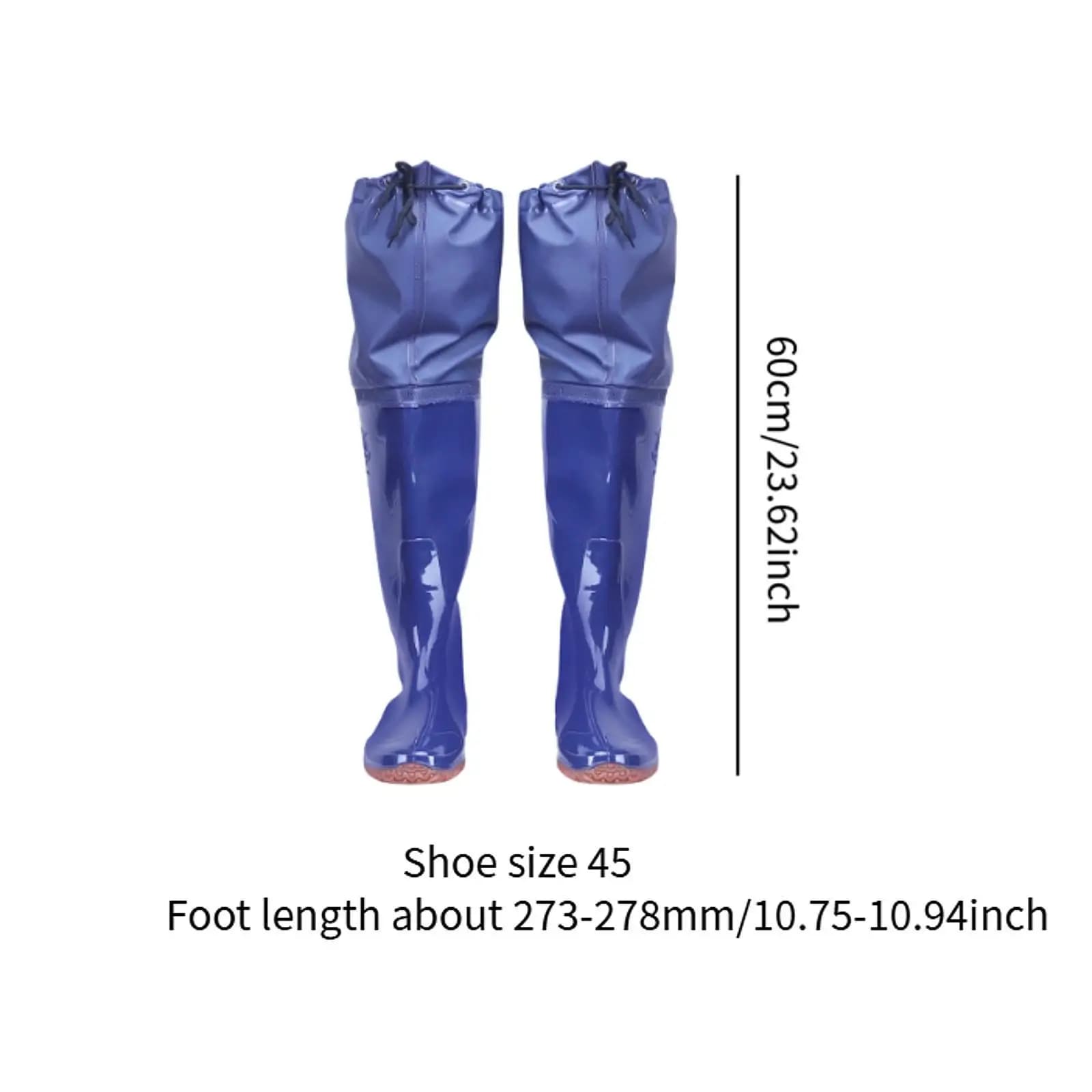 Bottes cuissardes PVC hauteur 60cm homme imperméables résistantes pêche wading