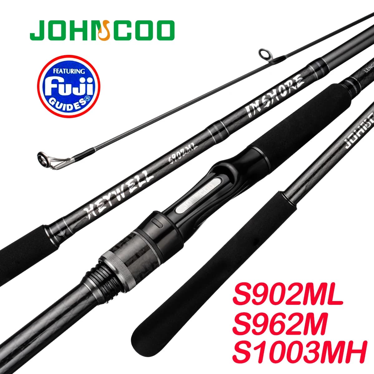 Canne spinning longue portée 2.7m-3.3m avec anneaux Fuji - Spécial bar de mer et pêche côtière en surfcasting