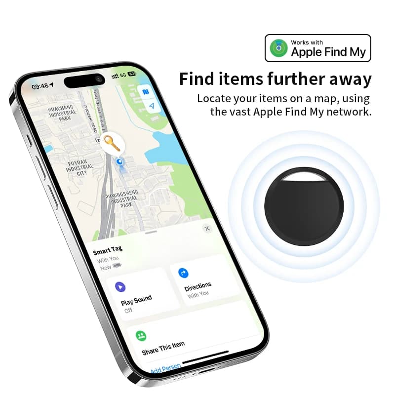 Tracker anti-perte compatible Apple Find My - Localisateur GPS pour matériel pêche iOS