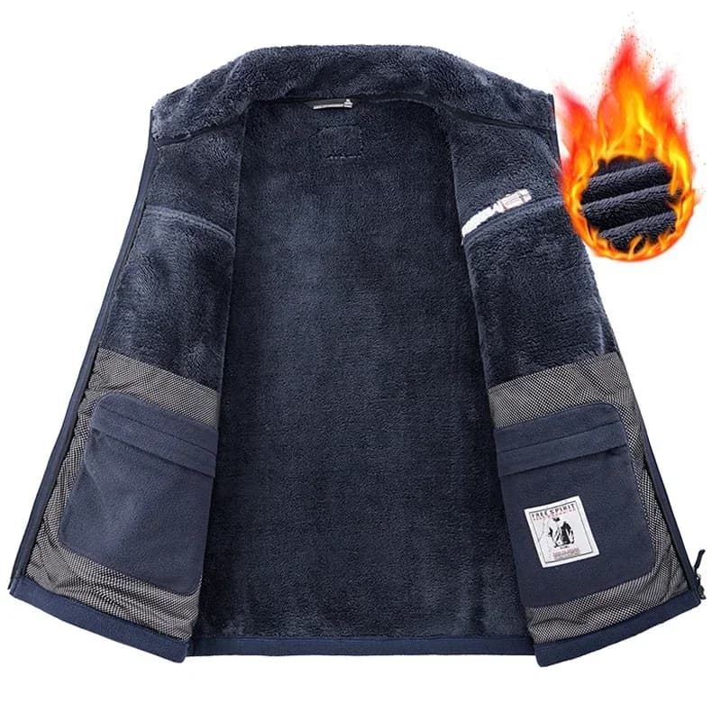 Veste polaire hiver homme épaisse - Chaleur optimale pour pêche sur glace et camping hivernal
