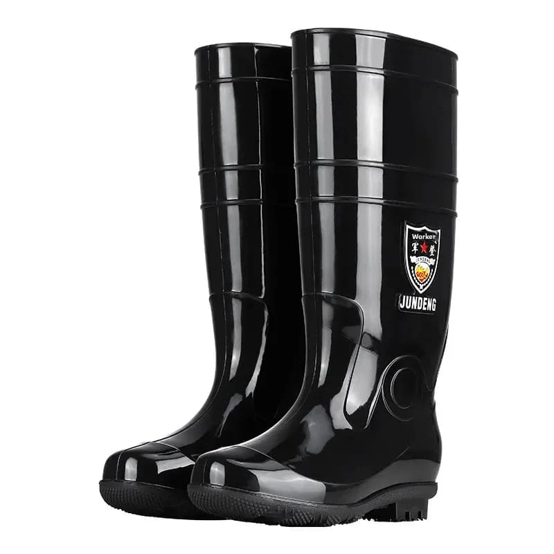 Bottes de pluie homme grande taille 51 semelle caoutchouc haute anti-dérapage protection travail mi-mollet