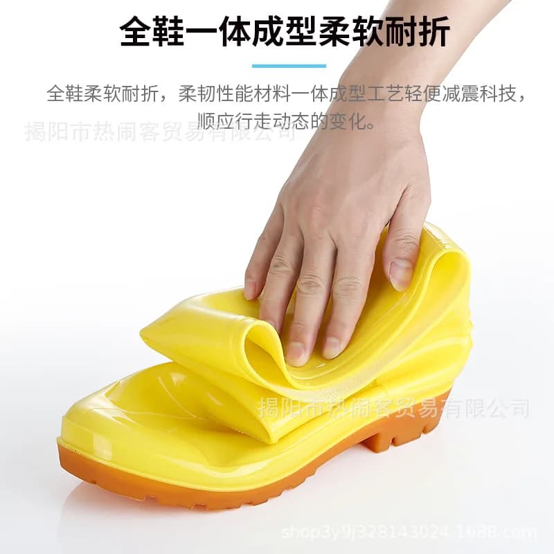 Bottes pluie homme jaunes hautes tube étanches PVC industrie alimentaire pêche professionnelle