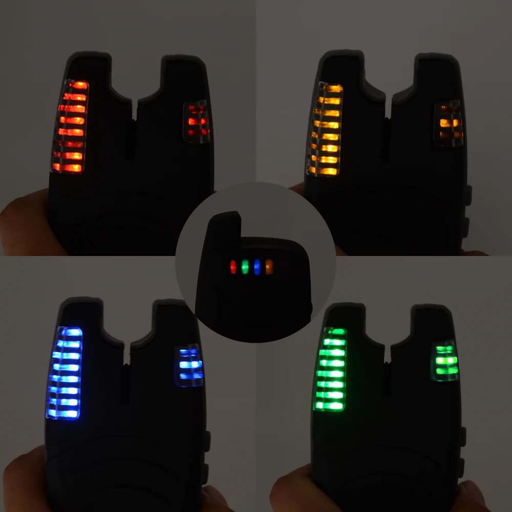 Kit alarme pêche carpe sans fil 1+4 - Indicateur touches lumineux et sonore B1230 - Accessoires pêche