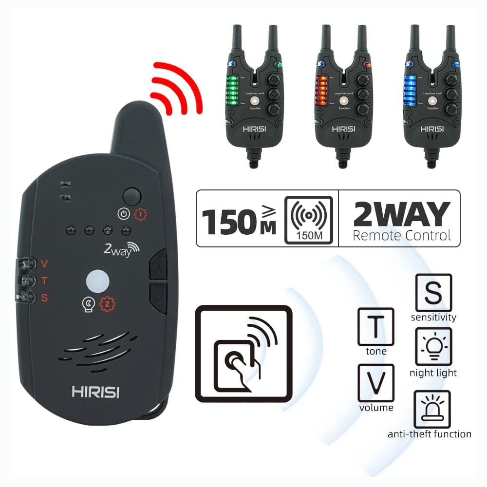 Hirisi alarme de touche sans fil 2 voies pour pêche à la carpe avec télécommande - détecteur de touches