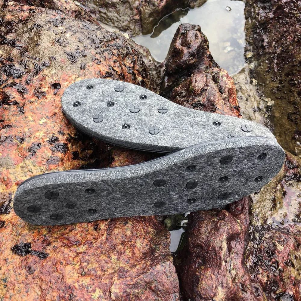 Semelles feutre avec clous pour chaussures de pêche - Semelles amovibles anti-dérapantes tailles 39 à 45 pour pêche sur rochers