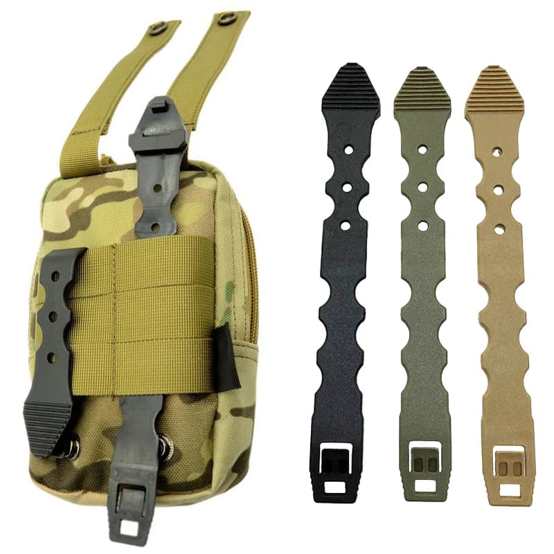 2 clips de fixation tactiques MOLLE - Accessoires pour attacher équipement pêche sur gilet ou sac
