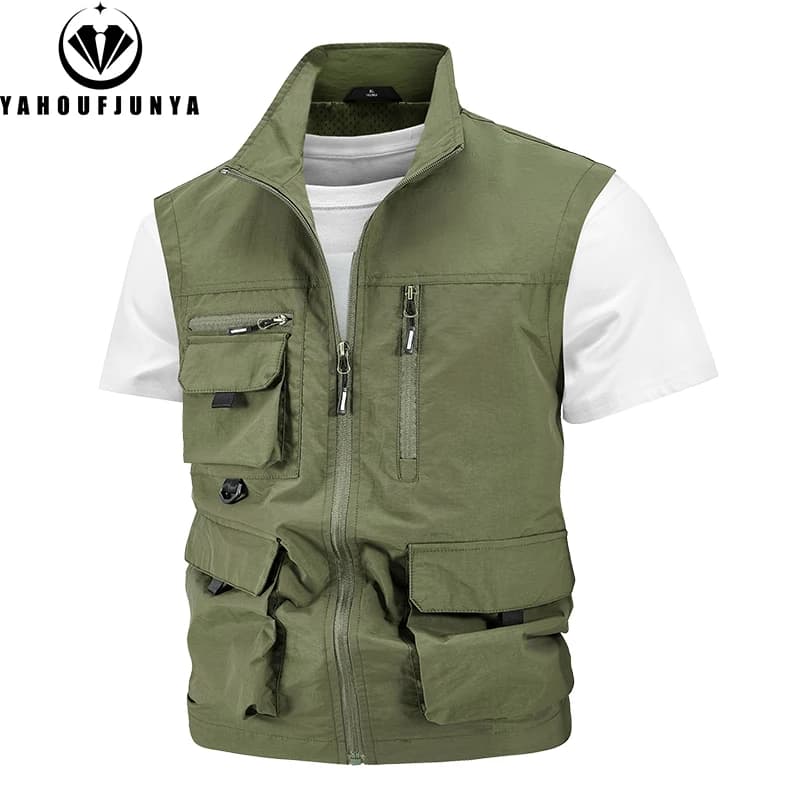 Gilet pêche homme été 2024 respirant avec multiples poches - léger et ample pour camping et activités extérieures
