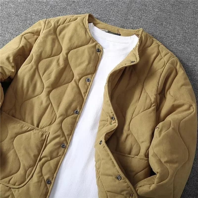 Veste matelassée M65 vintage homme hiver - Cardigan multi-poches pêche - Manteau épais khaki chasse