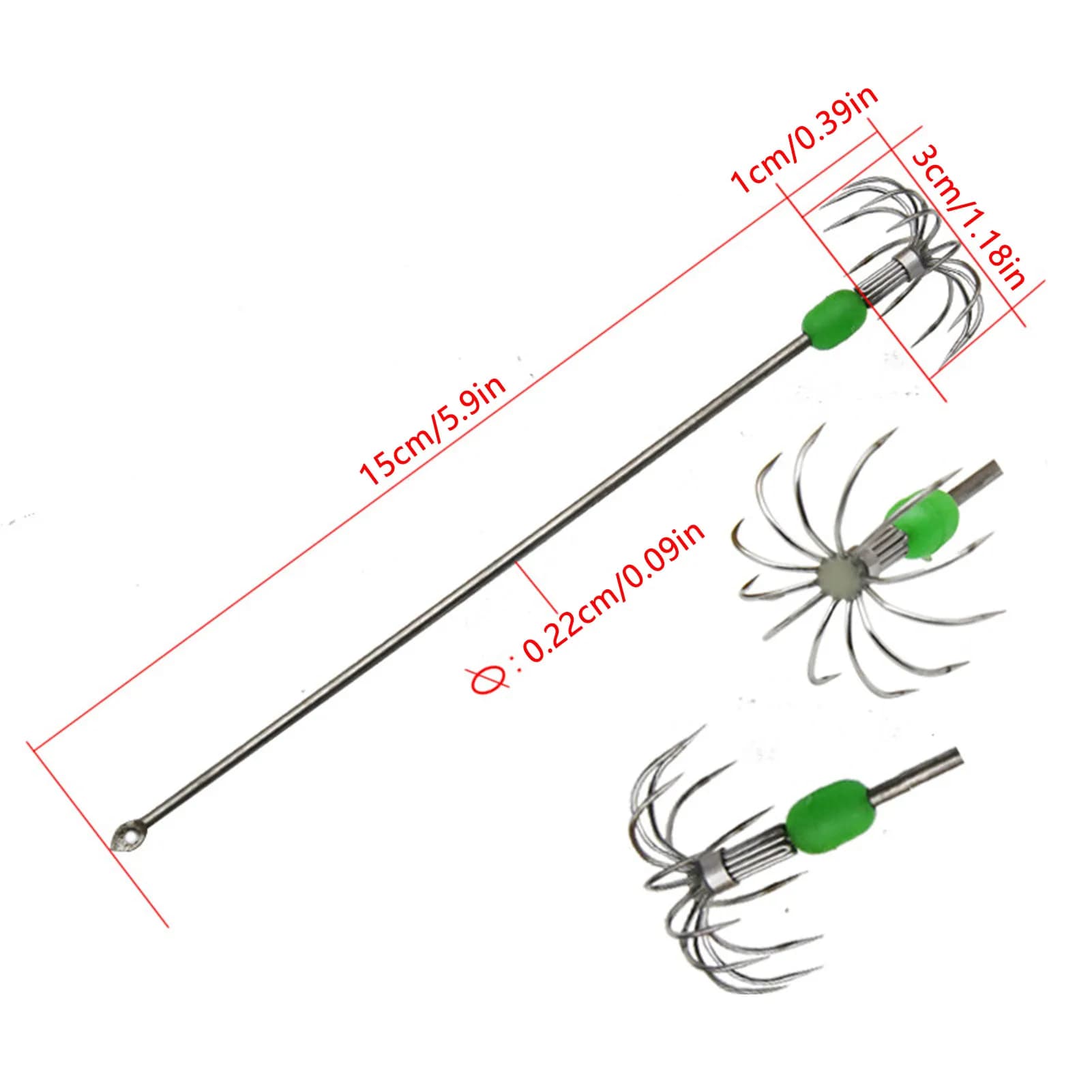Leurres calamars fluorescents avec design double/simple couche pour pêche côtière et ports - Hameçons spécifiques